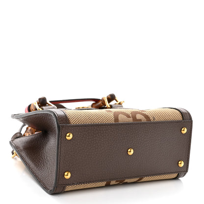 Gucci Monogram Jumbo GG Textured Dollar Calfskin Mini Diana Tote Bag Camel Ebony New Acero Pomegranate Red 3 of 12