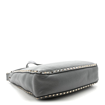 Valentino Garavani Pebbled Calfskin Small Rockstud Flip-Lock Messenger Bag Light Stone 9 of 11