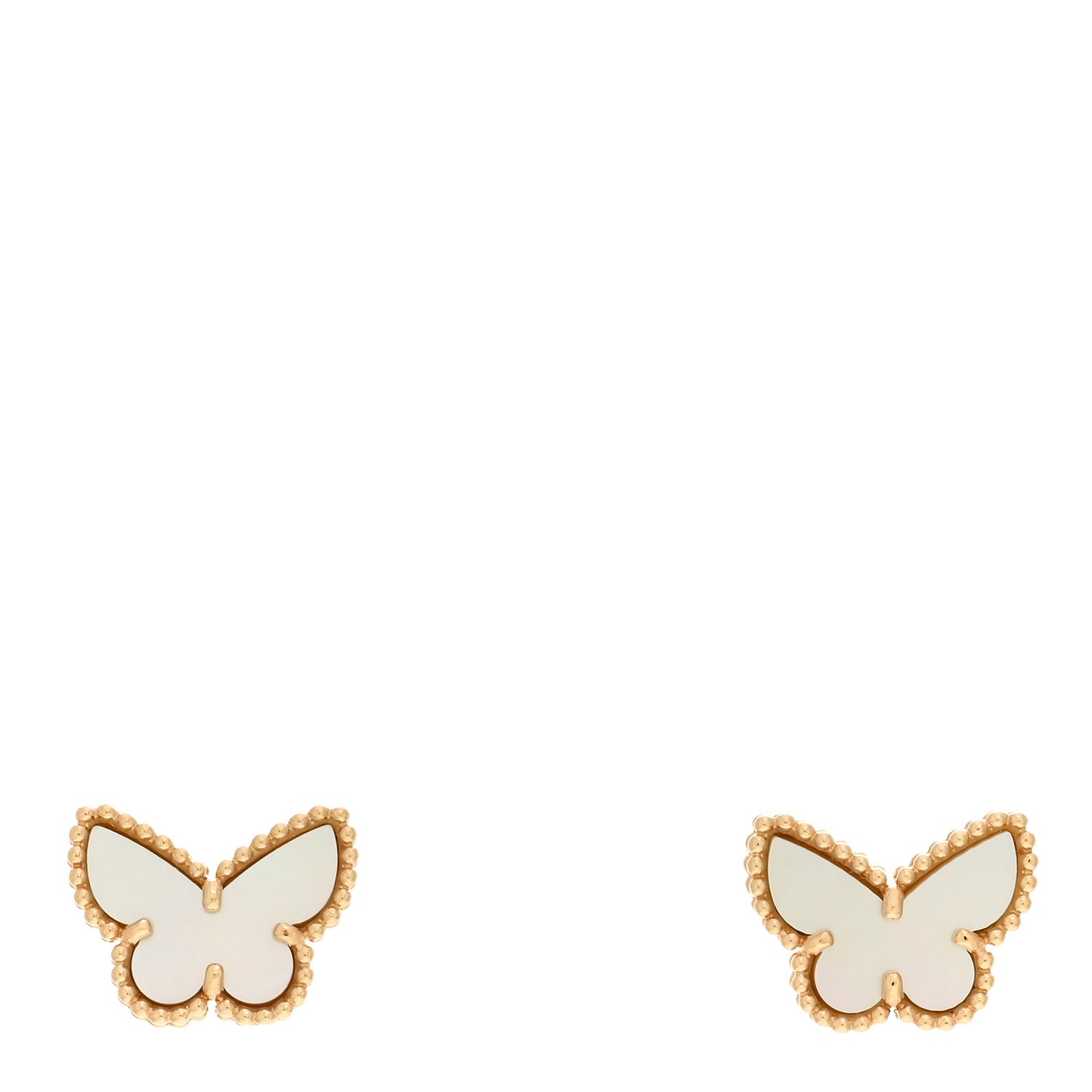 18K Yellow Gold Mother of Pearl Sweet Alhambra Butterfly Earrings