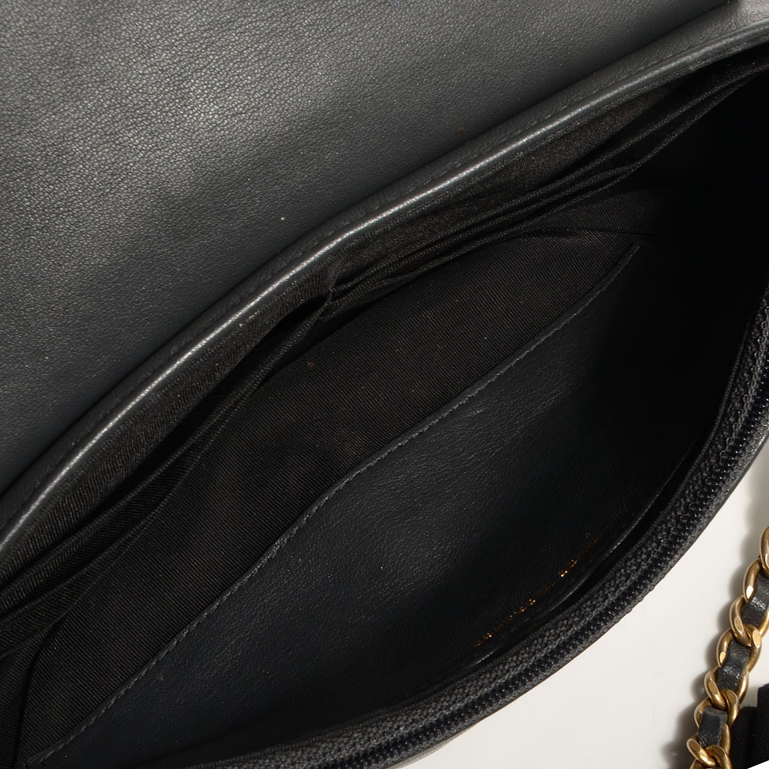 Chanel Lambskin Half Moon Wallet On Chain WOC Dark Grey 5 of 8