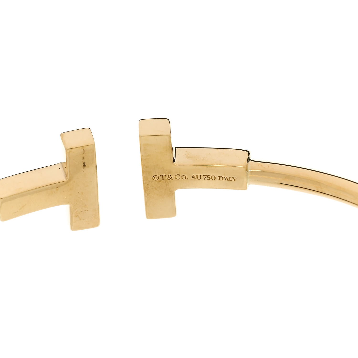 Tiffany 18K Yellow Gold Diamond T Wire Bracelet 3 of 4