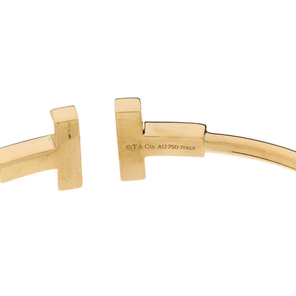 Tiffany 18K Yellow Gold Diamond T Wire Bracelet 3 of 4