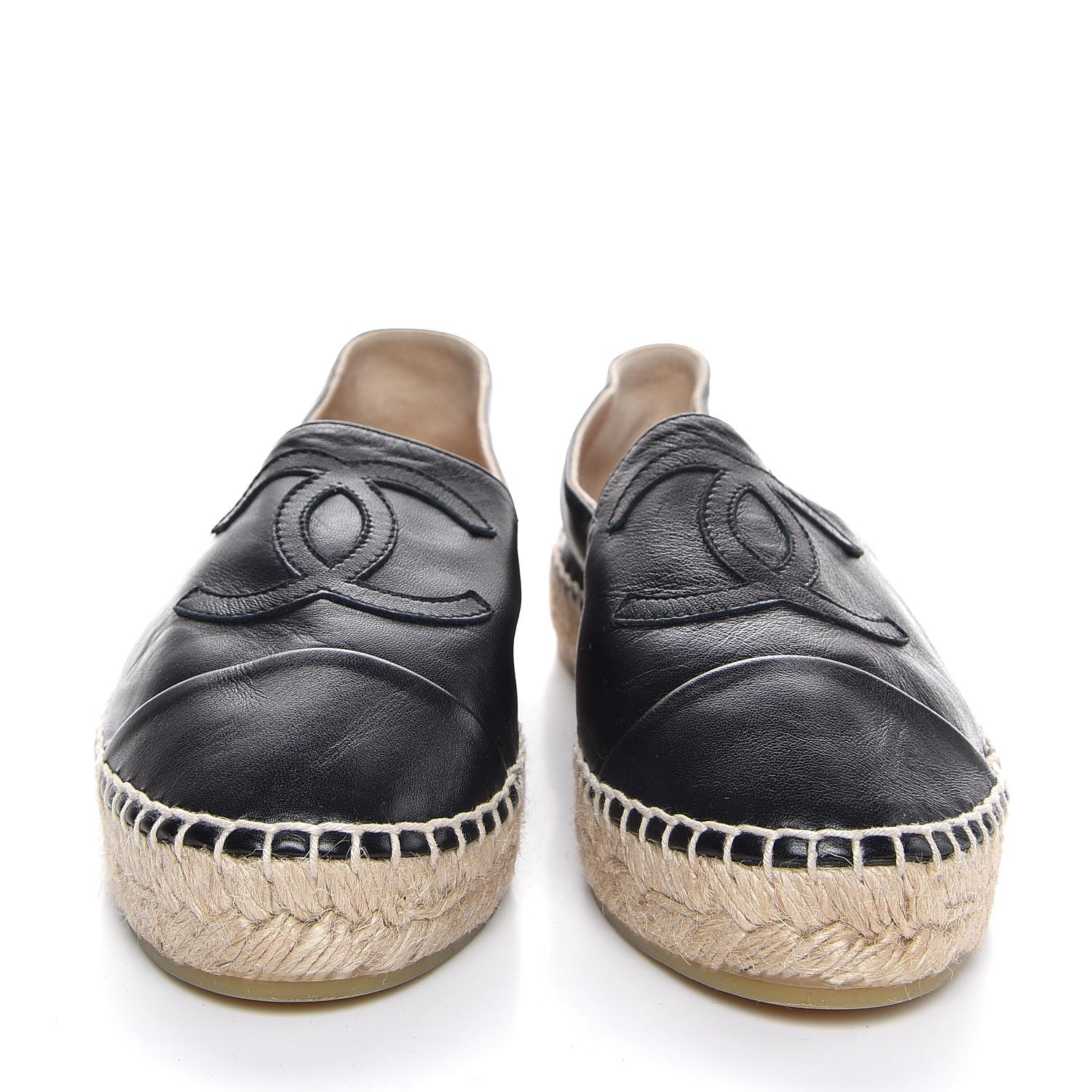 Chanel Lambskin CC Espadrilles 35 Black 2 of 9