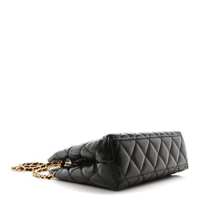 Chanel Shiny Aged Calfskin Quilted Nano Kelly Shopper Black 4 of 11