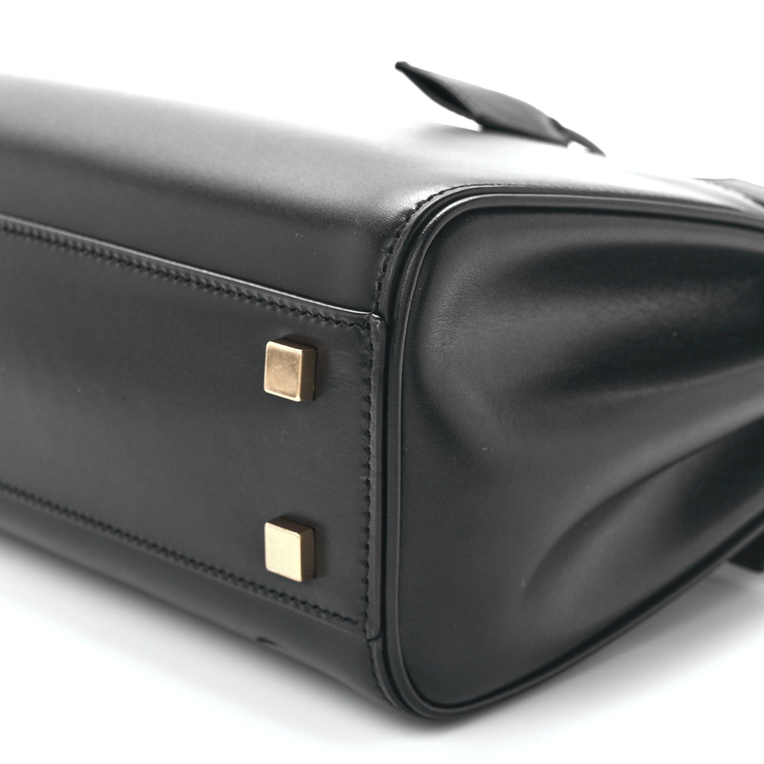 Saint Laurent Shiny Calfskin Le Fermoir Top Handle Bag Small Black 12 of 12