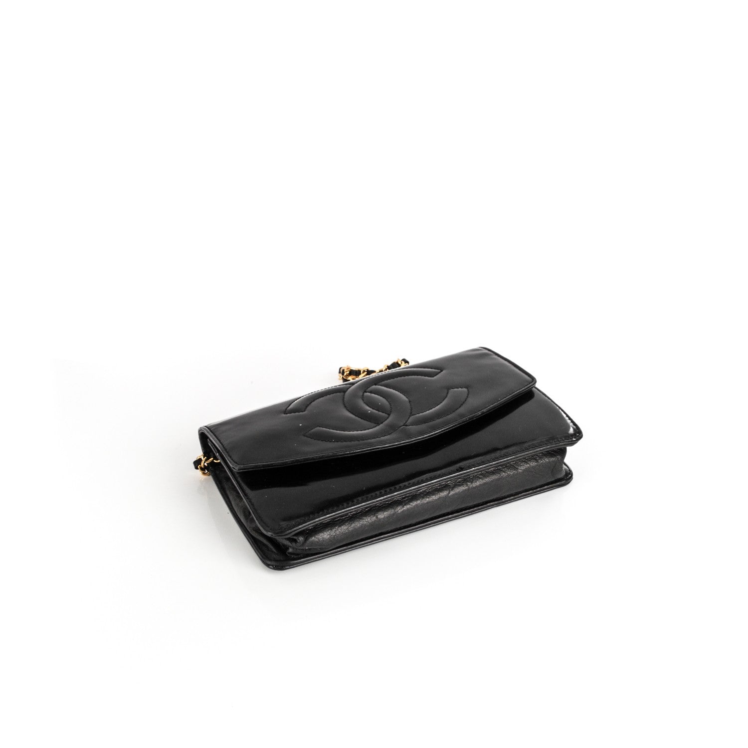 Chanel Patent Timeless CC Wallet On Chain WOC Black 4 of 8