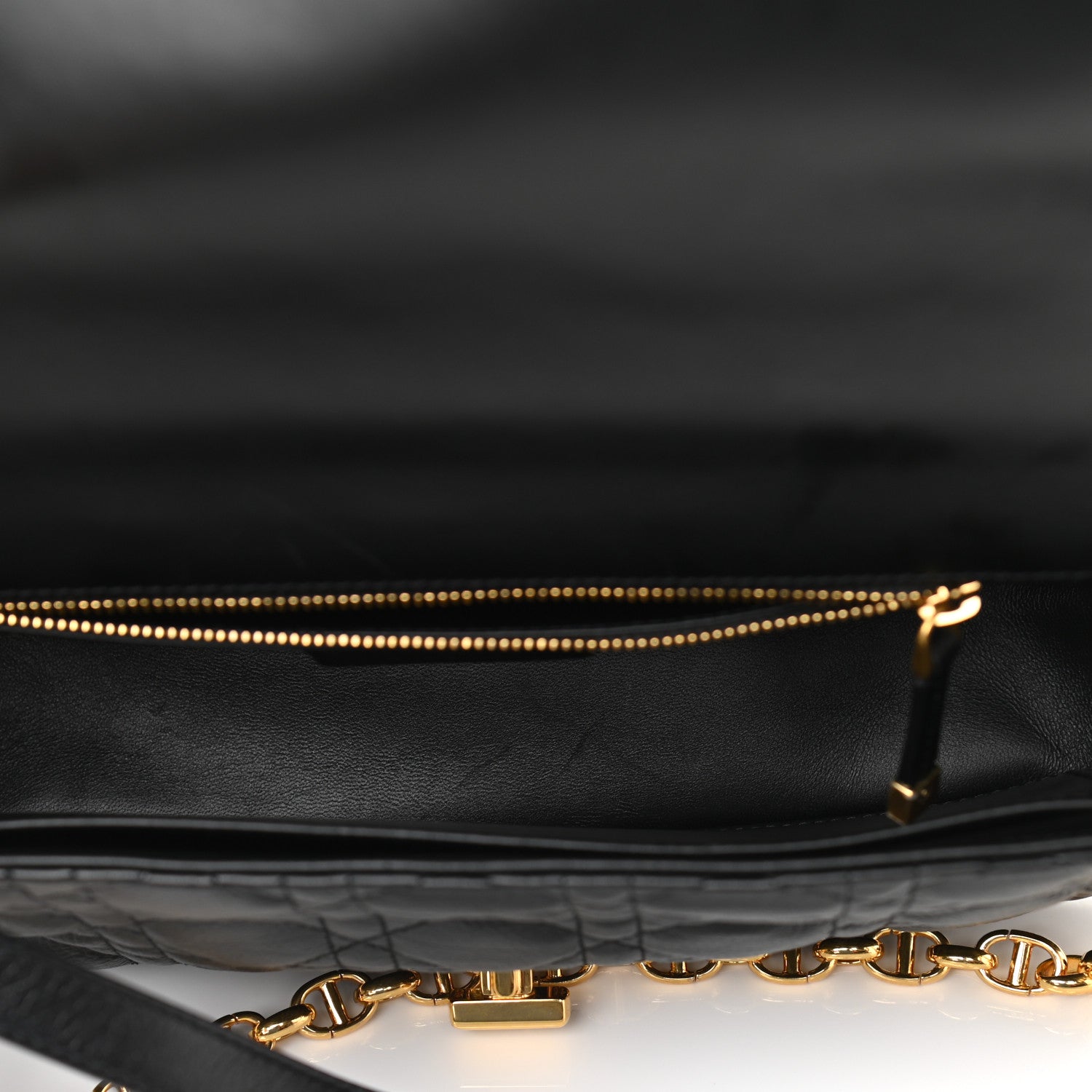 Christian Dior Calfskin Cannage Medium Caro Bag Black 5 of 10