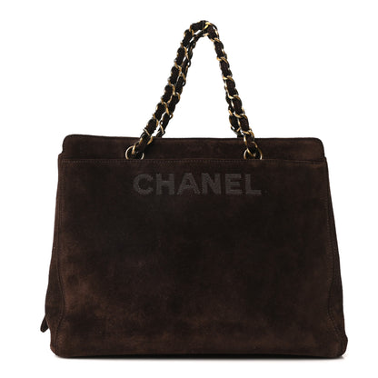 Chanel Suede Shopping Chain Tote Brown 1 of 10