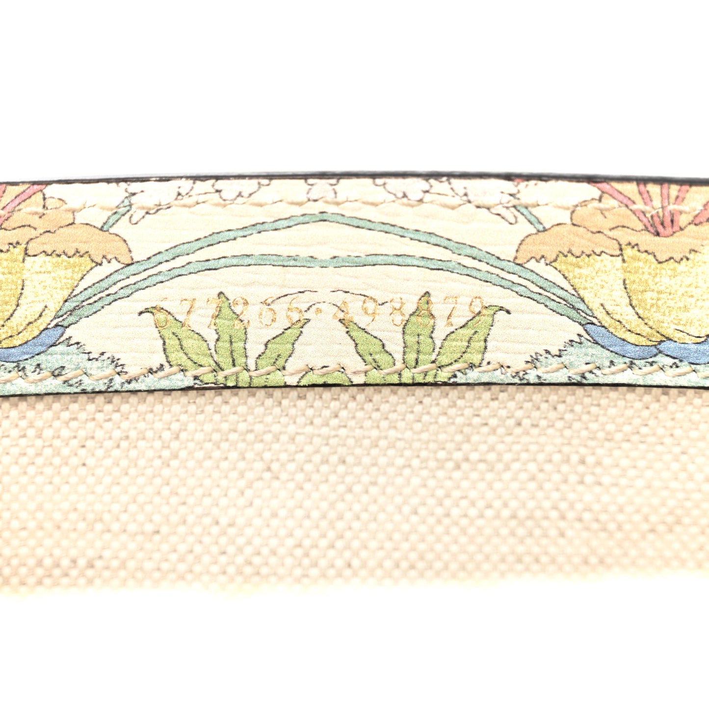 New Shangai Calfskin Tiger Savanah Web Mini Horsebit 1955 Shoulder Bag Chalky White Multicolor