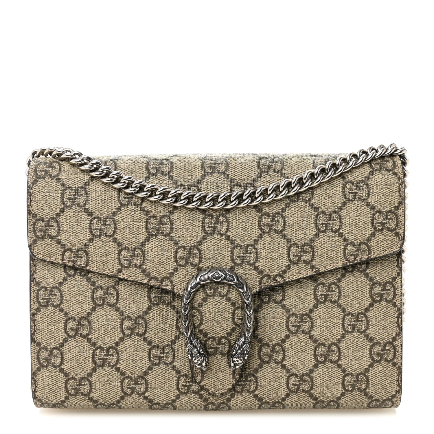 Gucci GG Supreme Monogram Mini Dionysus Chain Wallet Beige Taupe 1 of 11