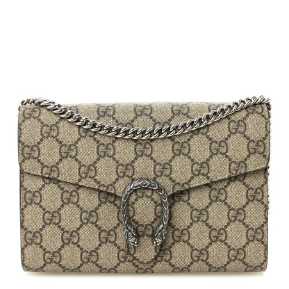 Gucci GG Supreme Monogram Mini Dionysus Chain Wallet Beige Taupe 1 of 11