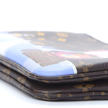 Louis Vuitton Monogram 2019 Christmas Animation Double Zip Pochette 9 of 9