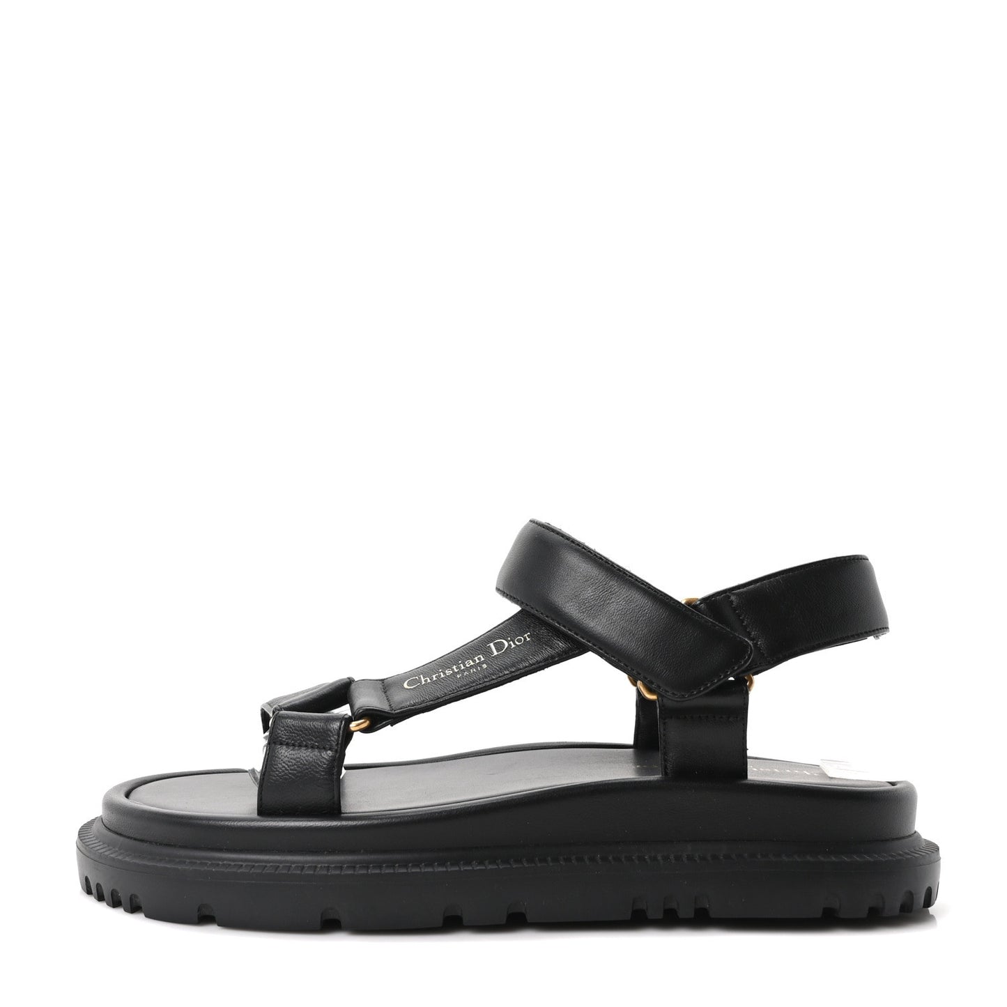 Lambskin D-Wave Sandals 38 Black
