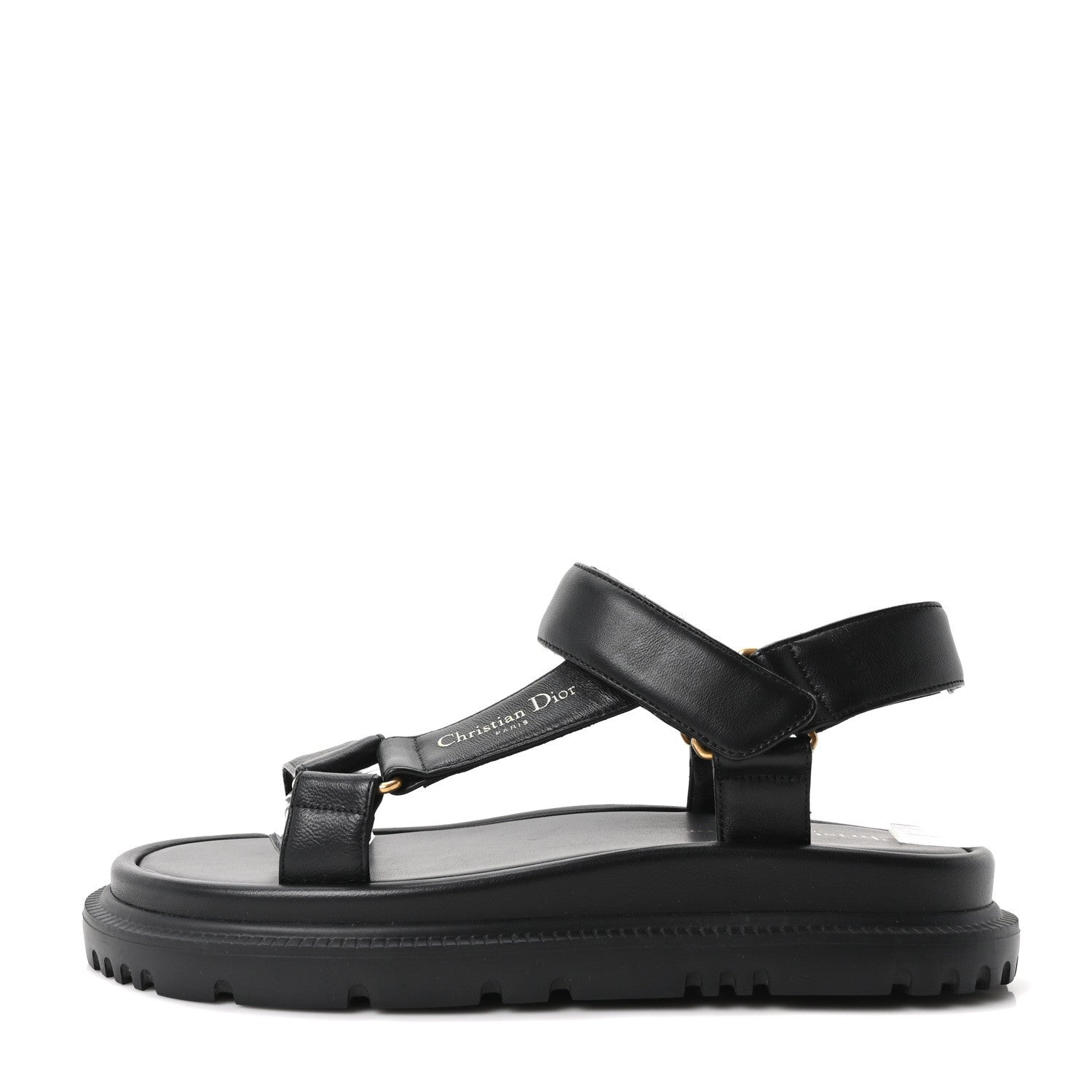 Christian Dior Lambskin D-Wave Sandals 38 Black 1 of 10