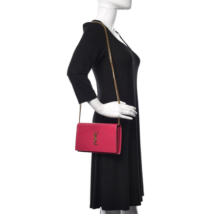 Saint Laurent Patent Calfskin Monogram Kate Chain Wallet Fresh Fuxia 2 of 9