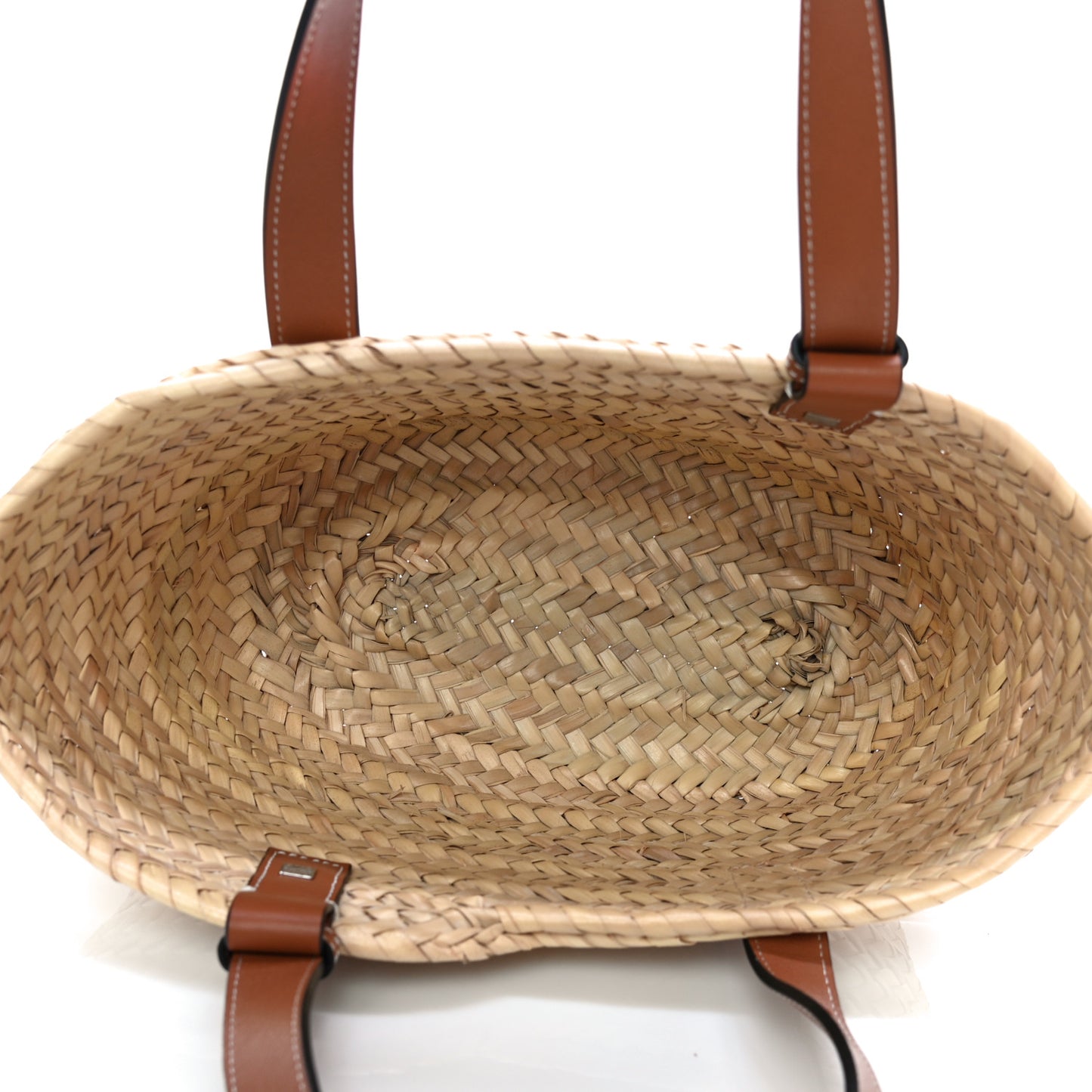 Raffia Small Basket Tote Bag Natural Orange
