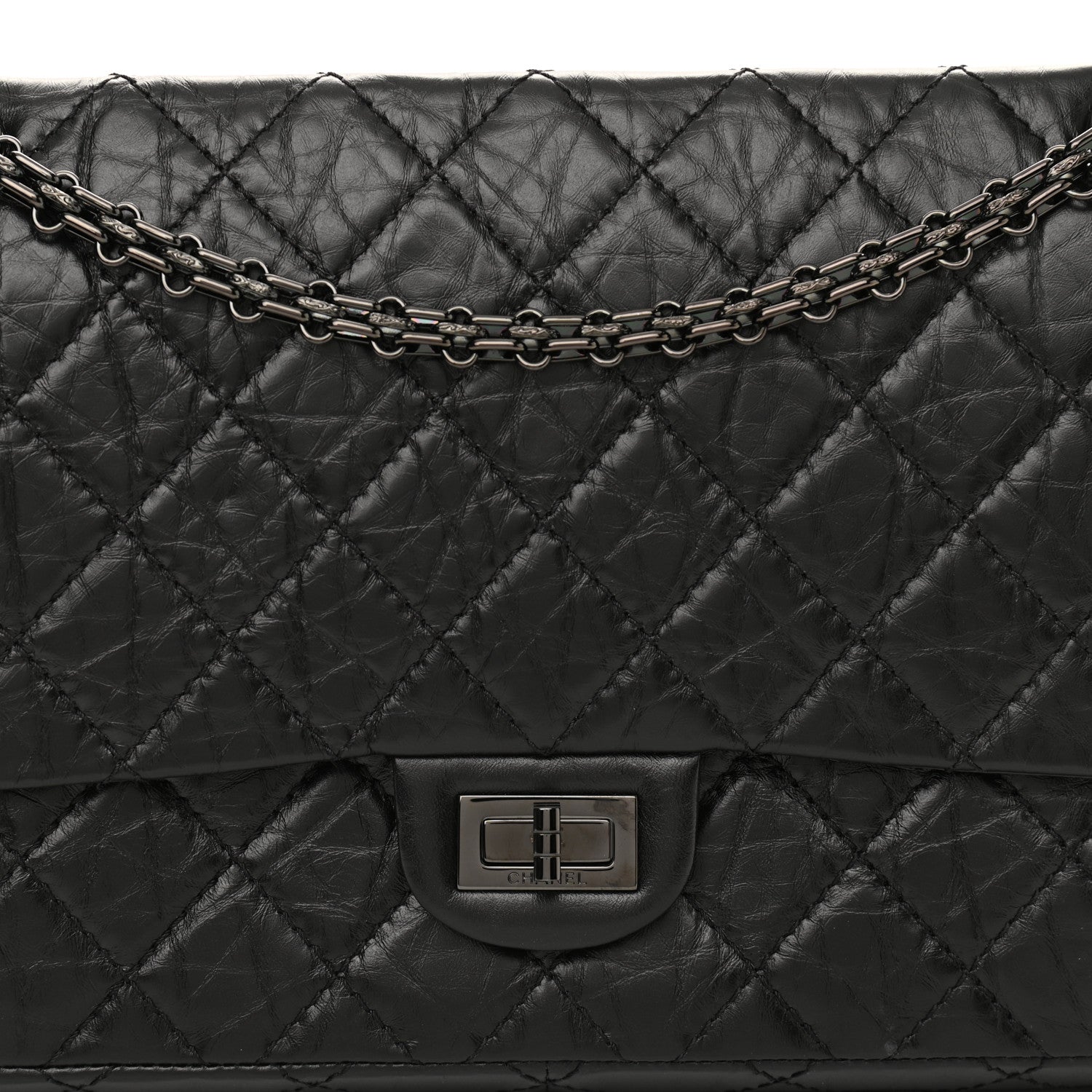 Chanel Aged Calfskin Quilted 2.55 Reissue 226 Flap So Black 8 of 12