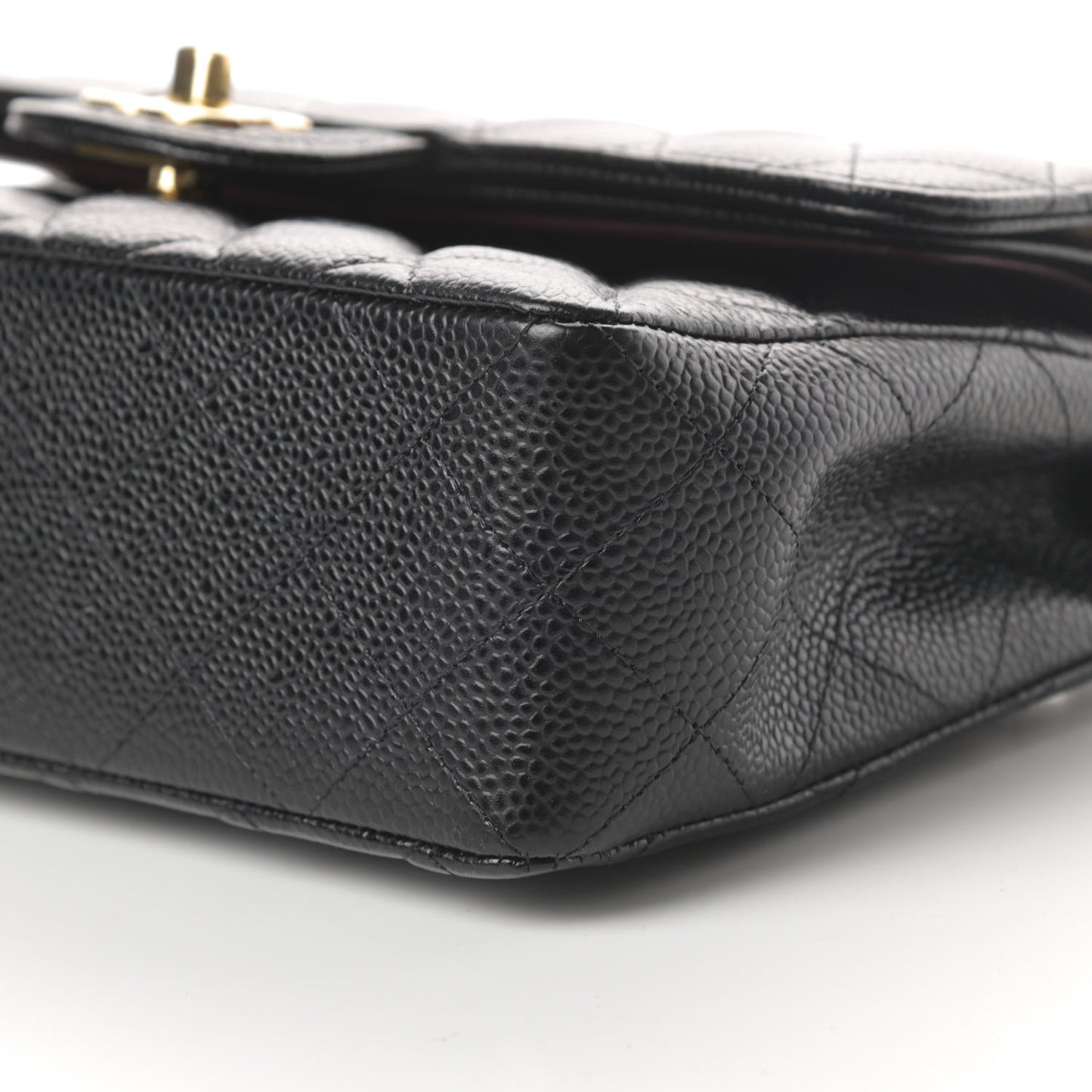 Caviar Quilted Small Double Flap Black