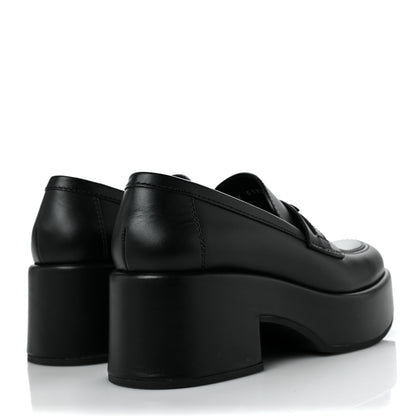 Chanel Calfskin CC Platform Loafers 35 Black 4 of 11