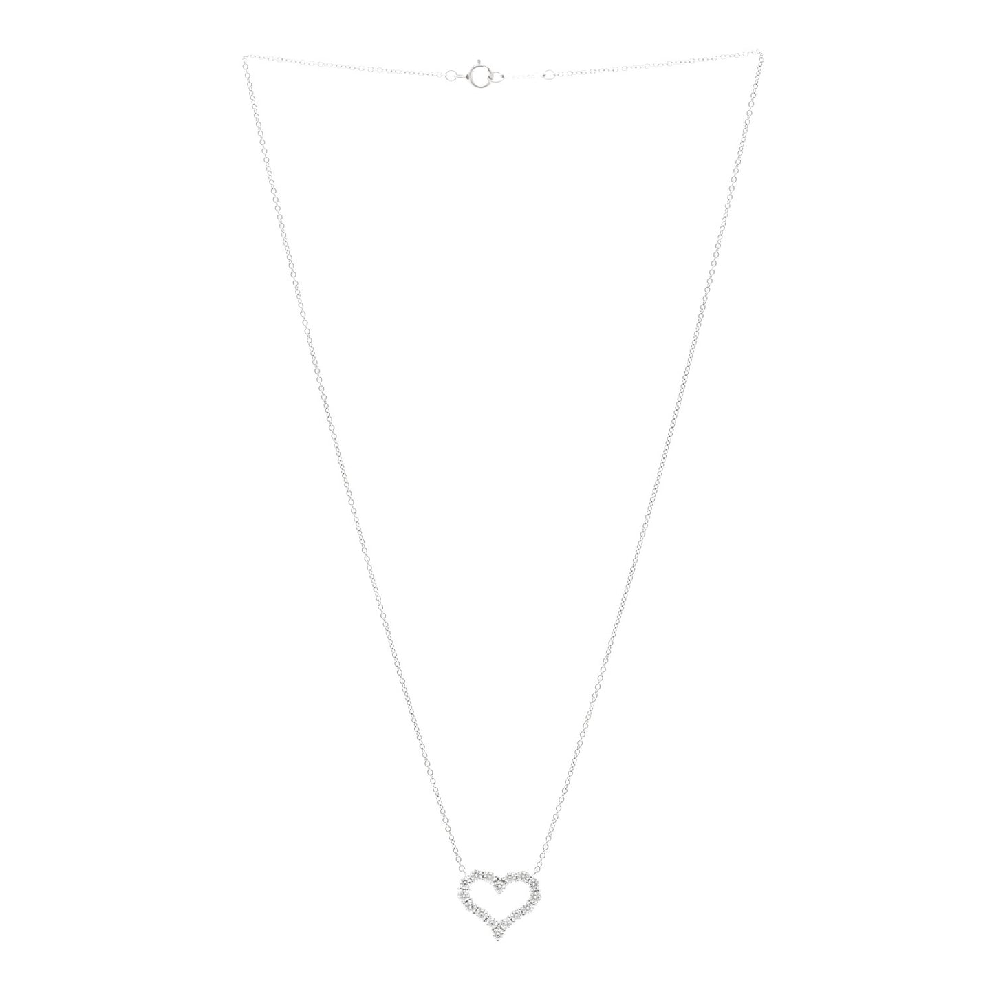 Platinum Diamond Small Heart Pendant Necklace