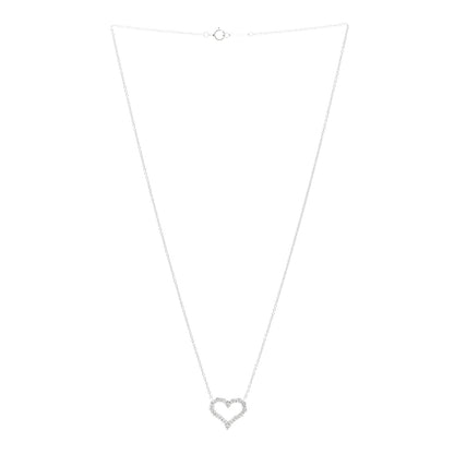 Tiffany Platinum Diamond Small Heart Pendant Necklace 3 of 5
