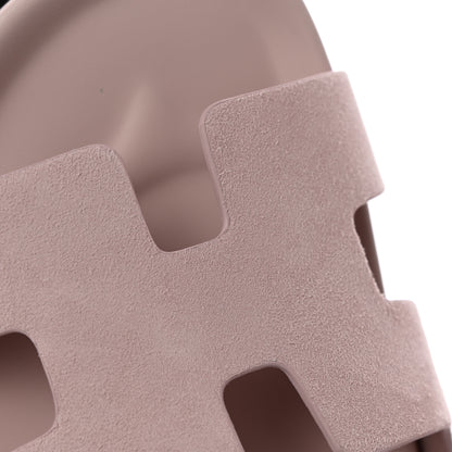 Hermes Suede Goatskin Womens Chypre Sandals 36 Rose Porcelaine 10 of 12