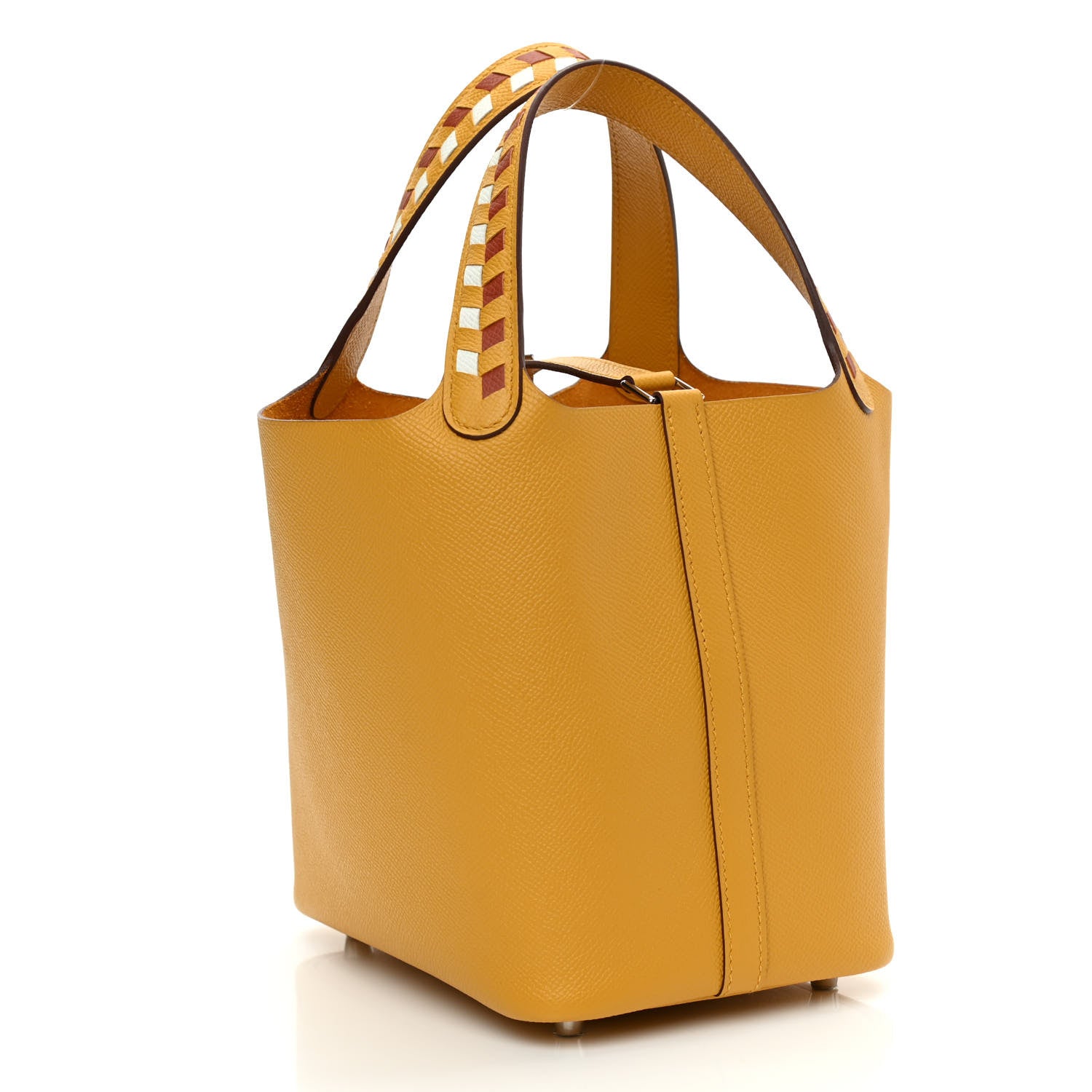 Hermes Epsom Tressage De Cuir Picotin Lock 18 PM Amber 3 of 9