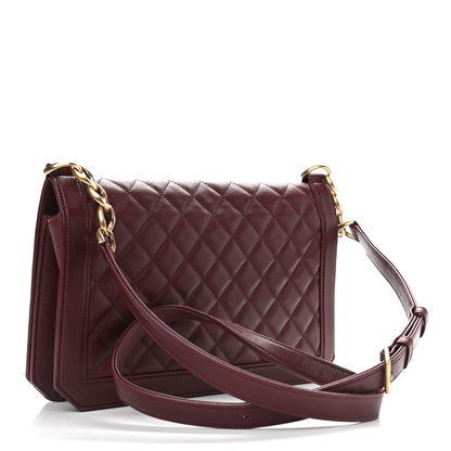 Chanel Calfskin Quilted Large Flap Bag Burgundy 3 of 10