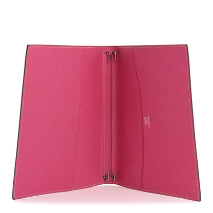 Hermes Epsom Bi-Color Globe Trotter Agenda Cover GM  Tosca Rose Tyrien 5 of 9