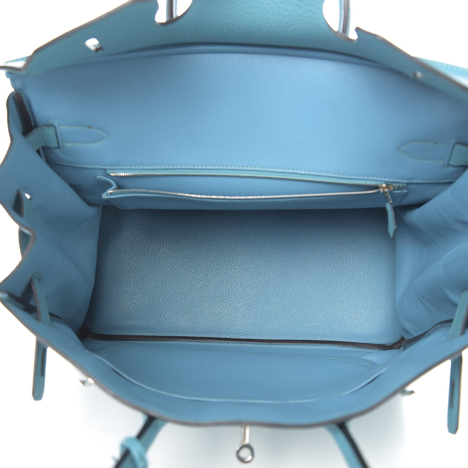Hermes Taurillon Clemence Birkin 35 Turquoise 5 of 32