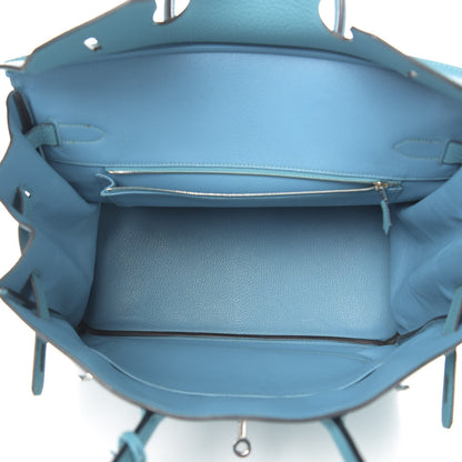 Hermes Taurillon Clemence Birkin 35 Turquoise 5 of 32