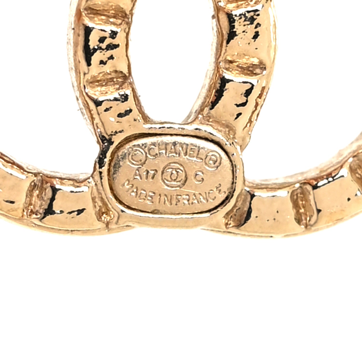 Chanel Studded CC Earrings Gold 4 of 5