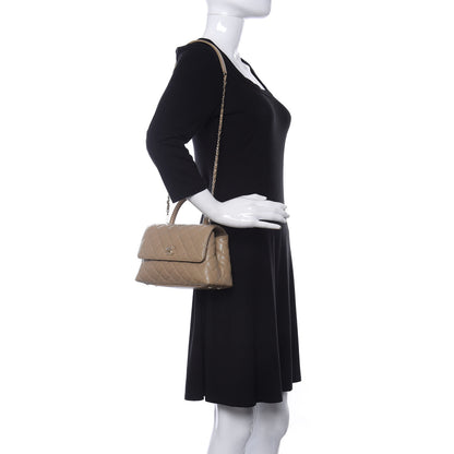 Chanel Caviar Lizard Embossed Quilted Mini Coco Handle Flap Dark Beige 2 of 10