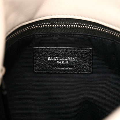 Saint Laurent Lambskin Quilted Small Loulou Puffer Monogram Chain Satchel Blanc Vintage 6 of 11