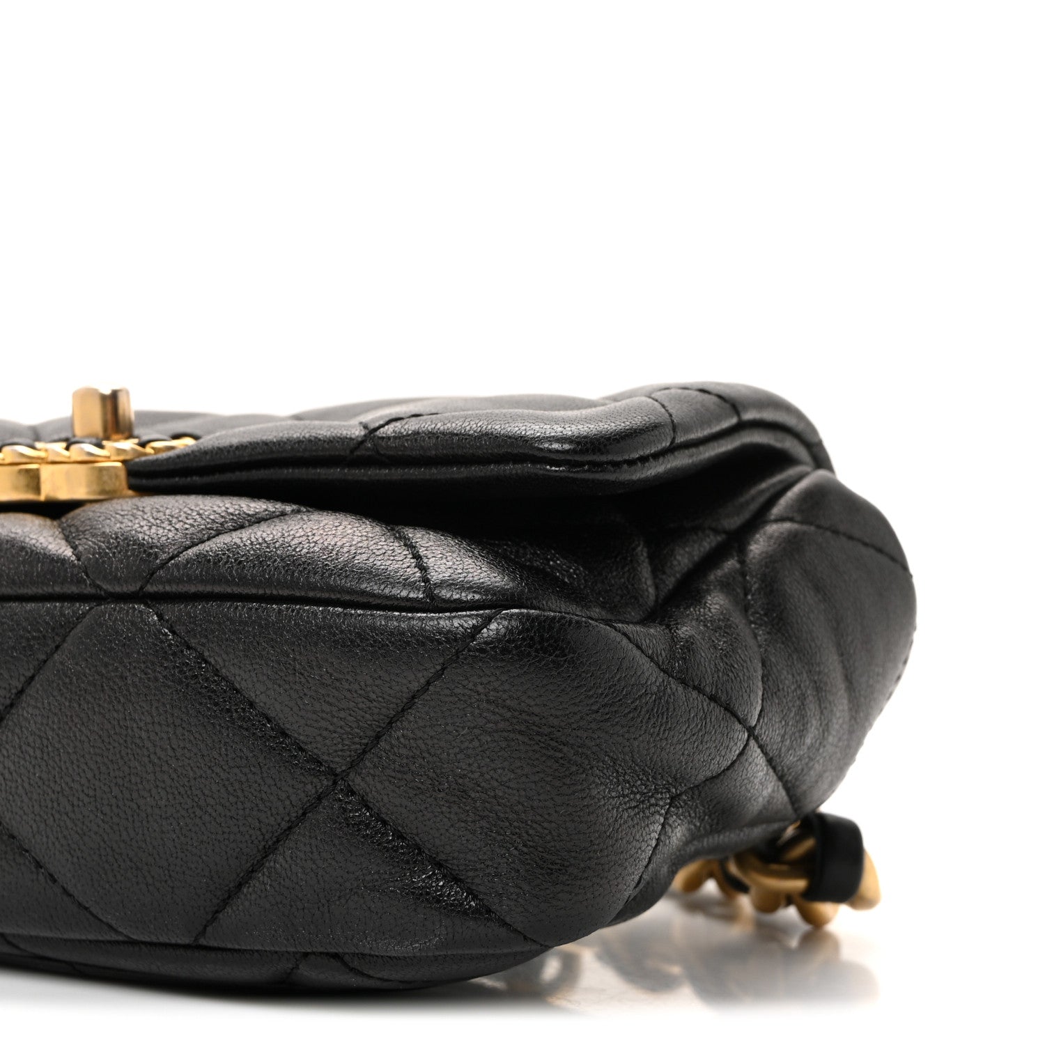 Chanel Goatskin Quilted Chanel 19 Waist Bag Black 1816431