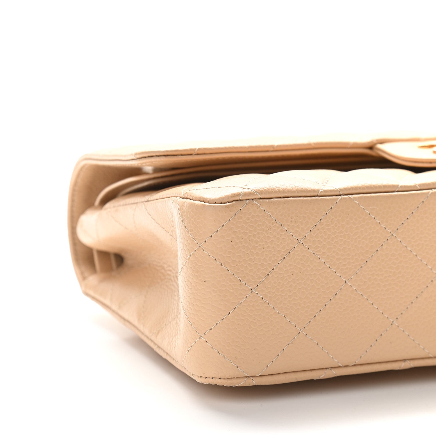 Chanel Caviar Quilted Medium Double Flap Beige 8 of 9