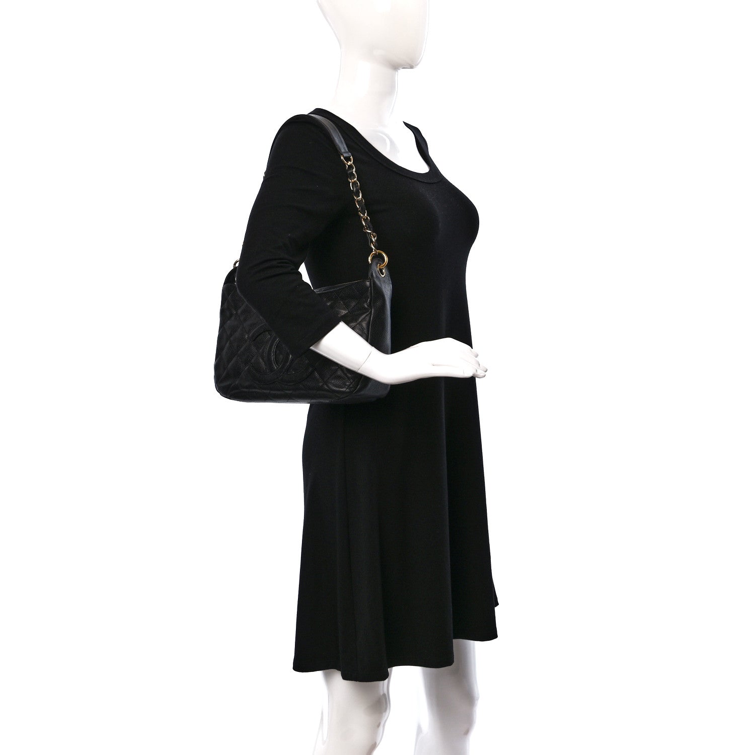 Chanel Caviar Quilted Timeless CC Shoulder Bag Black 2 of 10