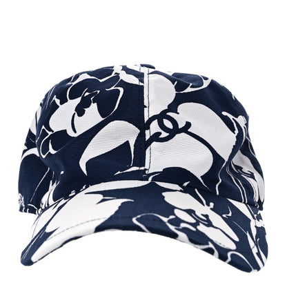 Chanel Cotton CC Coco Beach Cap Hat Navy Ivory 6 of 9