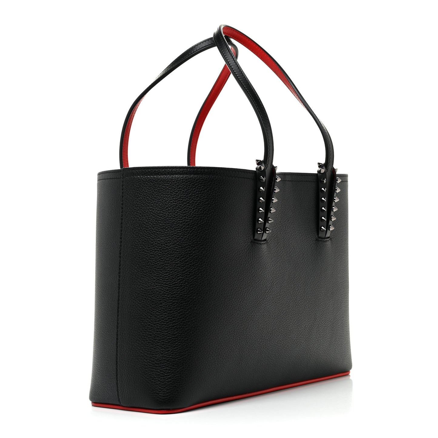 Calfskin Spikes Small East West Cabata Tote Black