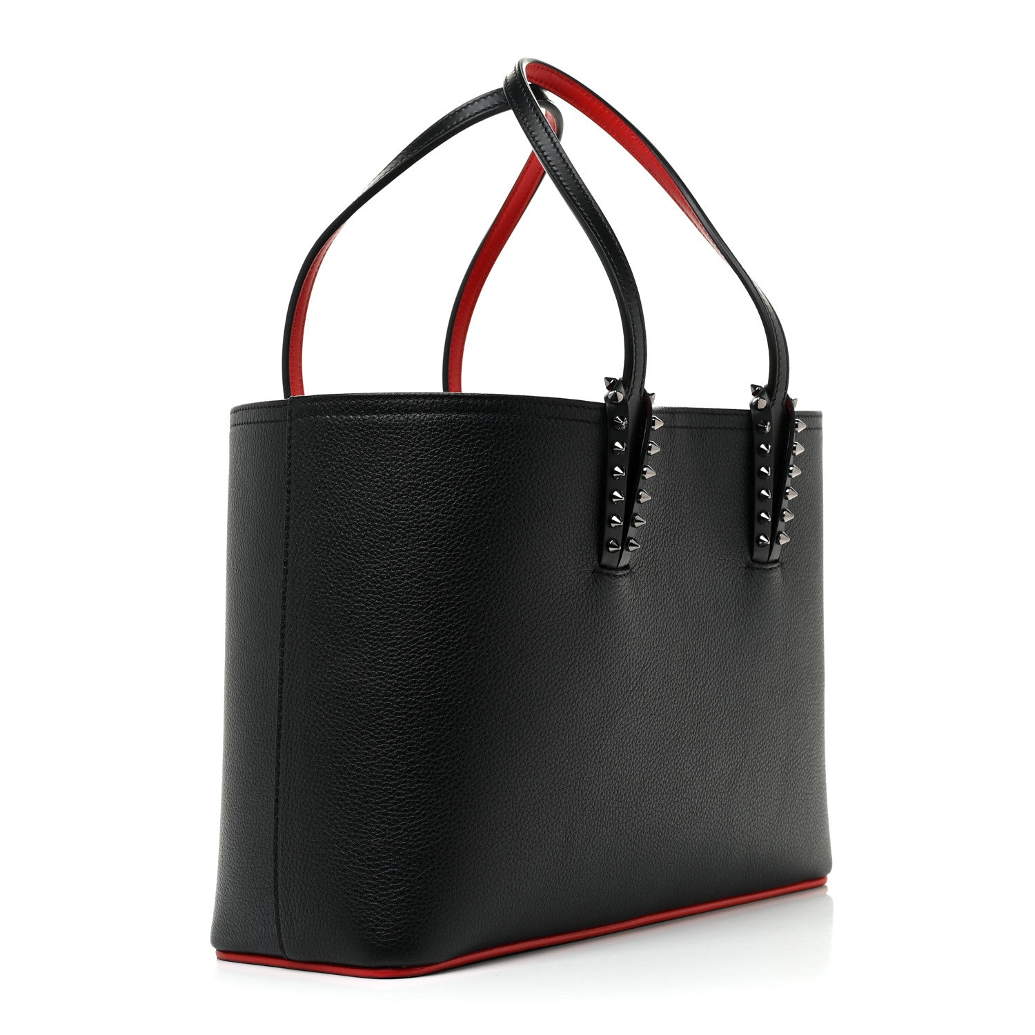 Christian Louboutin Calfskin Spikes Small East West Cabata Tote Black 4 of 13