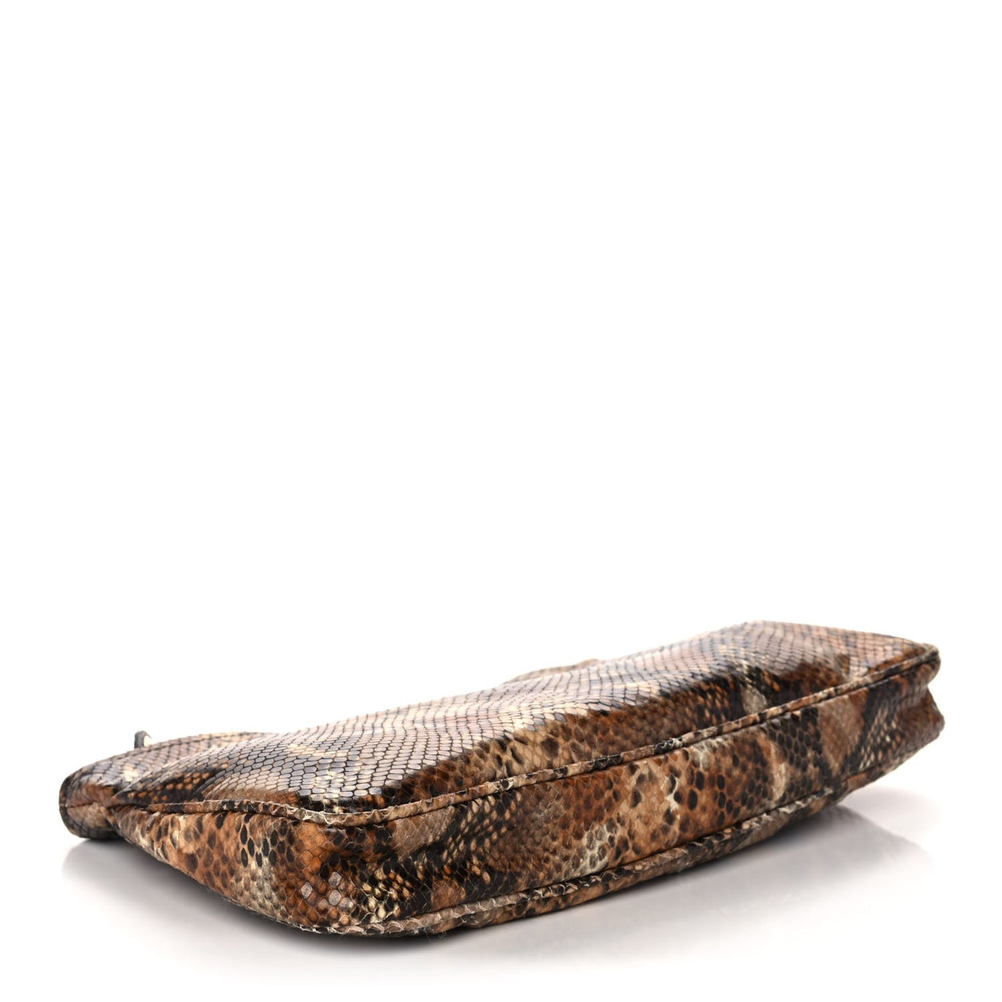 Snakeskin Clutch Brown