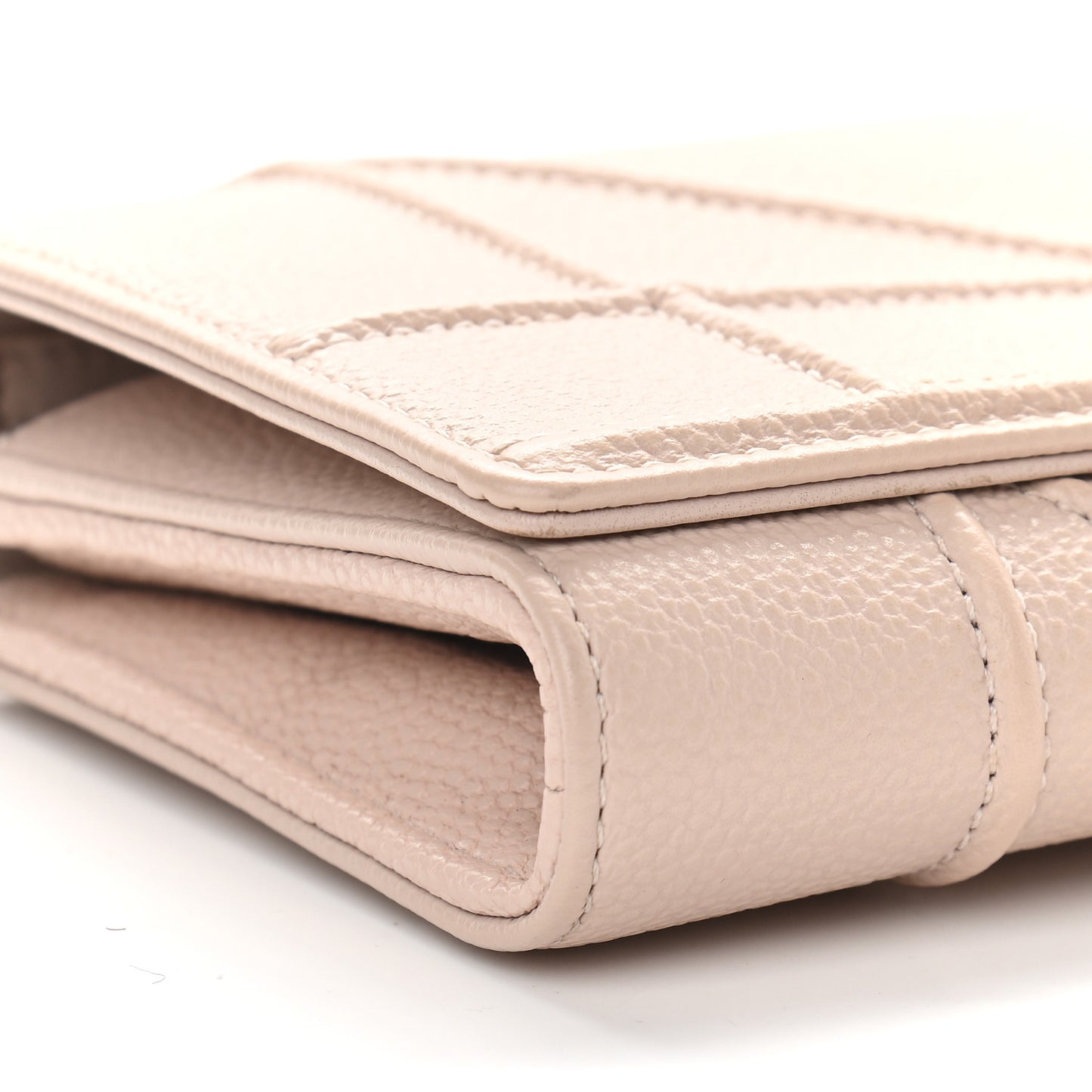 Grained Calfskin Diorama Croisiere Chain Wallet Rose Poudre