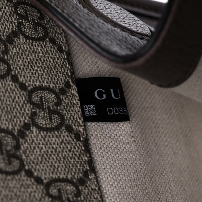 Gucci GG Supreme Monogram Web Small Neo Vintage Double Flap Messenger Bag Beige New Acero 10 of 15