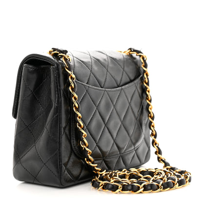 Chanel Lambskin Quilted Mini Square Flap Bag Black 3 of 12