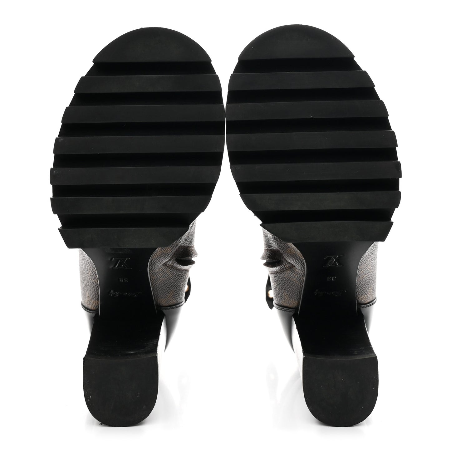 Patent Calfskin Monogram Star Trail Ankle Boots 39 Black