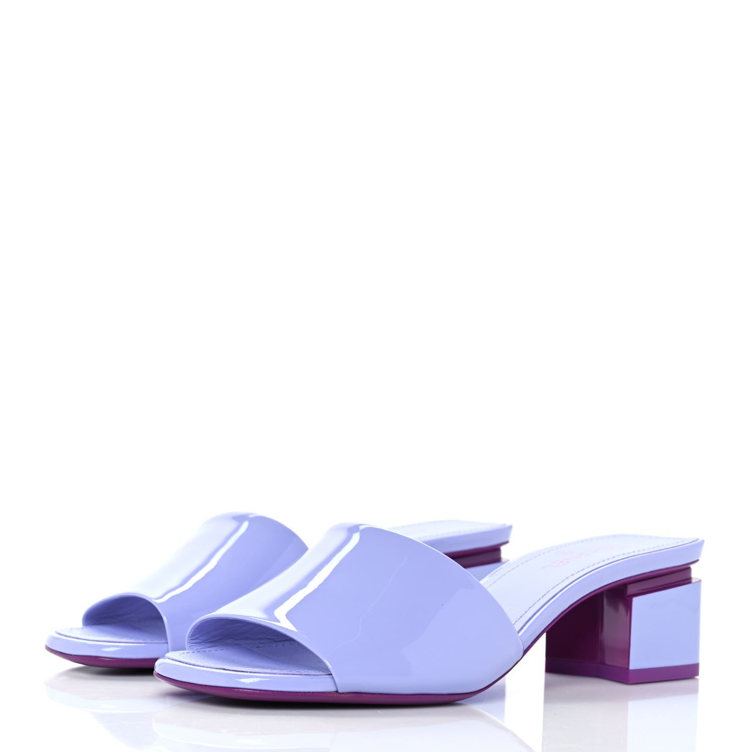 Chanel Patent Calfskin CC Mules 36 Light Purple Dark Purple 3 of 9