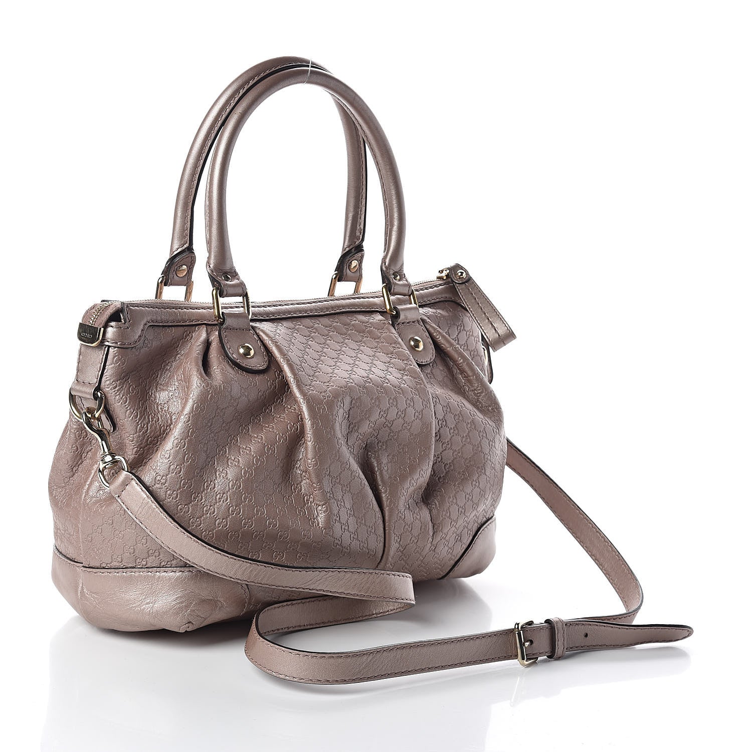 Gucci Metallic Microguccissima Medium Sukey Top Handle Bag Dark Cipria 3 of 11