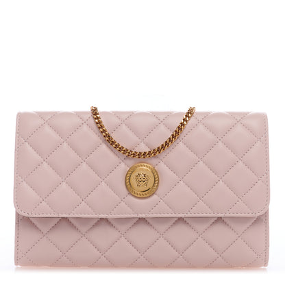 Versace Lambskin Quilted Medusa Wallet On Chain Crossbody Light Pink 1 of 8