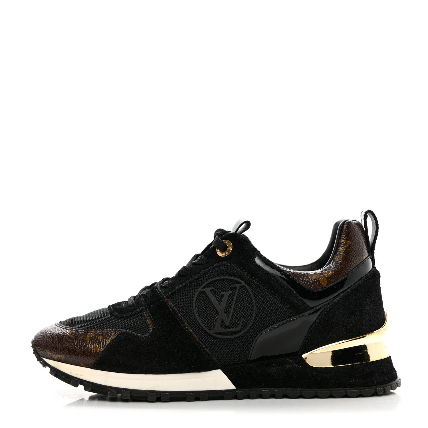 Louis Vuitton Suede Monogram Run Away Sneakers 36 Black 1 of 9