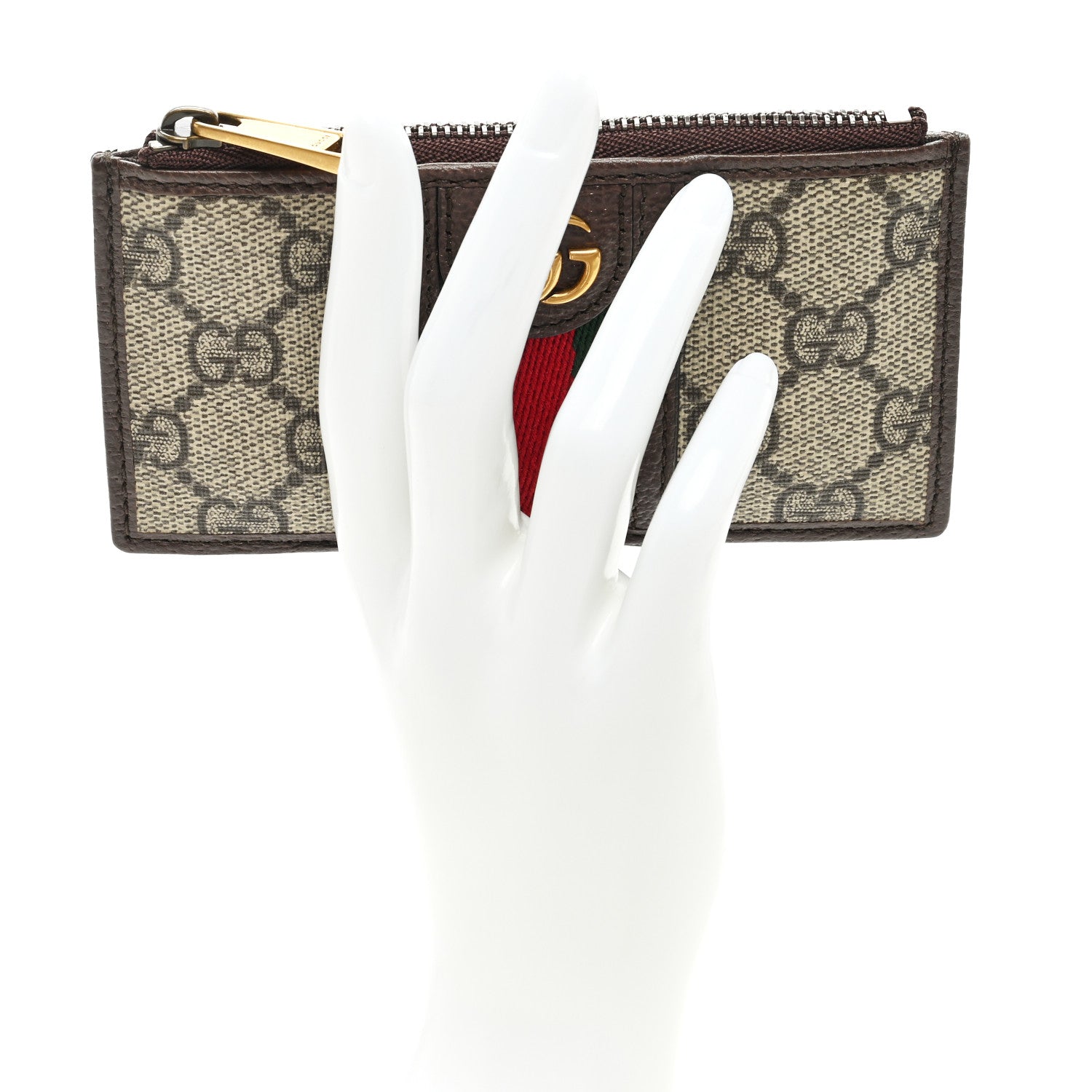 Gucci GG Supreme Monogram Web Ophidia Coin Case Brown 2 of 6